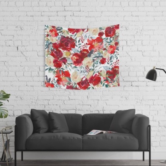 Society6 Red Flower Tapestry - Picture 2 of 4
